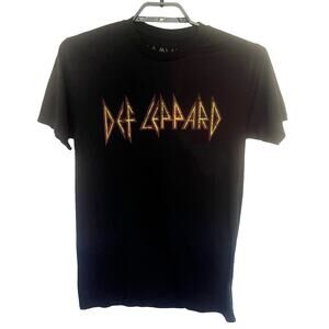 Def Leppard Band Mens Tshirt Sz S Black Graphic Y2K Retro Concert Rock Tour